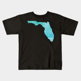 Florida State outline in blue Kids T-Shirt